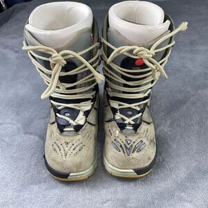 Burton Snowboard Boots Mens 7 Zone Olive Green Tan Black Lace Up Vintage